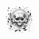 galaxies and beethoven in surrealism style tattoo design idea