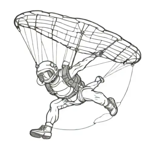 skydive skul tattoo design idea