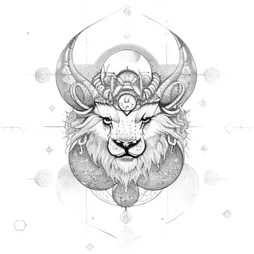 leo sun aries moon virgo rising tattoo design idea