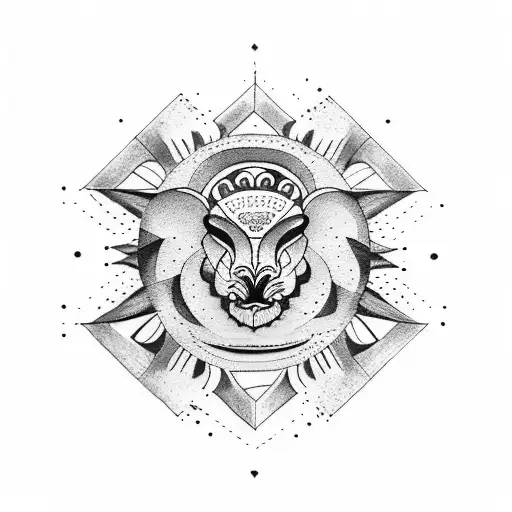 leo sun aries moon virgo rising tattoo design idea