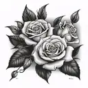 My wife has the names deborah helena adriana name with roses tattoo design idea
