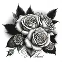 My wife has the names deborah helena adriana name with roses tattoo design idea