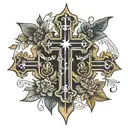 three crosses with dates incorporated tattoo design idea