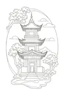fineline temple vietnam tattoo design idea