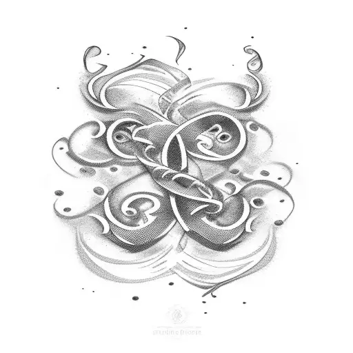 question mark and flow tattoo design idea