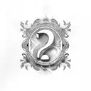 question mark and flow tattoo design idea