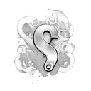 question mark and flow tattoo design idea