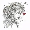 heartache missing love  tattoo design idea