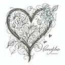 heartache missing love  tattoo design idea