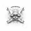 piston with adjustable wrench and orians belt tattoo design idea