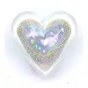 A new-school design featuring a heart-shaped crystal surrounded by sparkling stars tattoo design idea