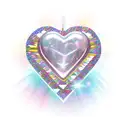 A new-school design featuring a heart-shaped crystal surrounded by sparkling stars tattoo design idea