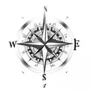 compass rose in the chest tattoo design idea