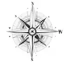 compass rose in the chest tattoo design idea