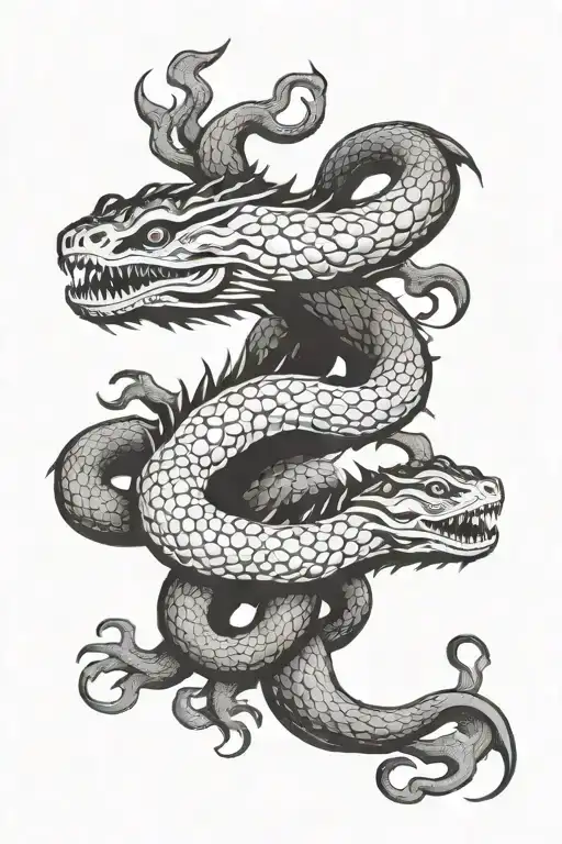 sea creature hydra coming tattoo design idea