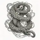leviathan in chains wrapped tattoo design idea