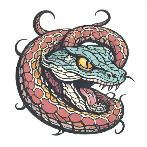 Snake on face tattoo tattoo design idea