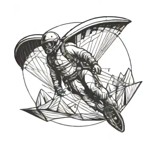 paragliding guy tattoo design idea