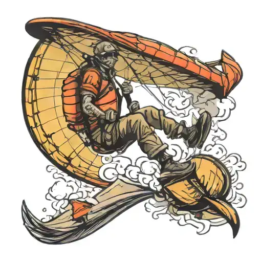 paragliding guy tattoo design idea