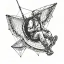 paragliding guy tattoo design idea