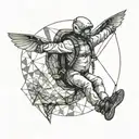 paragliding guy tattoo design idea