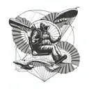 paragliding guy tattoo design idea