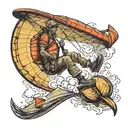paragliding guy tattoo design idea