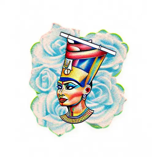 nefertiti, flower tattoo design idea