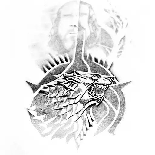 game of thrones john snow tattoo design idea