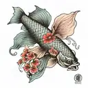 yakuza Betta fish tattoo design idea
