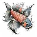 yakuza Betta fish tattoo design idea