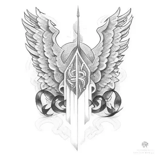 seraph wings tattoo design idea