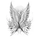 seraph wings tattoo design idea