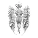seraph wings tattoo design idea
