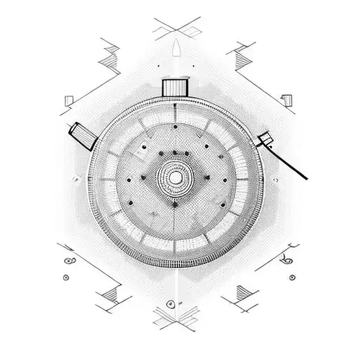 sandtimer made up of straight lines tattoo design idea