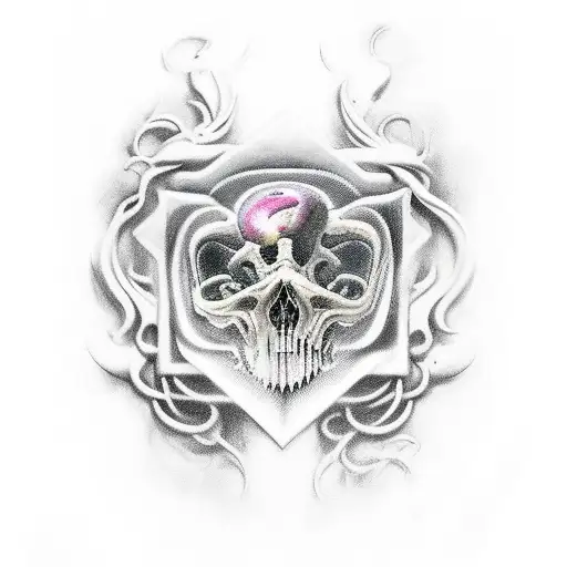 um corvo, um rei de xadrez e um formão e esquadro  tattoo design idea