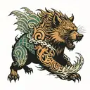 body boar & wave crashing tattoo design idea