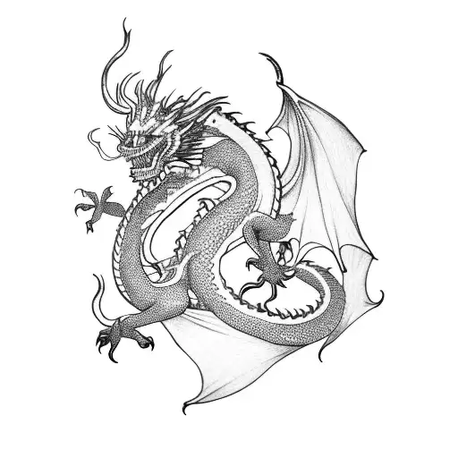 dragon eating its own tail band tattoo design idea