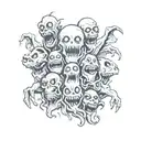 monster doodle sheet ghost tattoo design idea