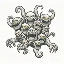 monster doodle sheet ghost tattoo design idea