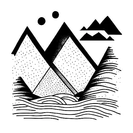 Yosemite montains tattoo design idea