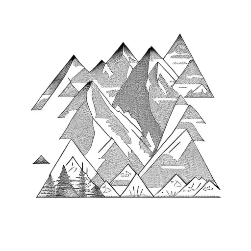 Yosemite montains tattoo design idea