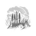 Yosemite montains tattoo design idea