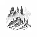 Yosemite montains tattoo design idea