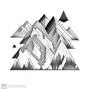 Yosemite montains tattoo design idea