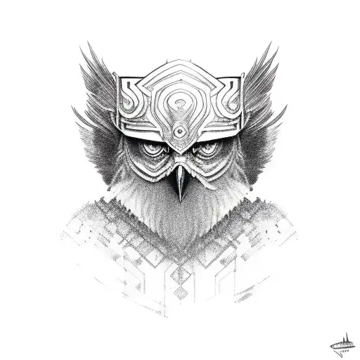 odin eyes crow tattoo design idea