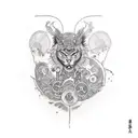 motocycle, mechanical engineering, electric guitar tattoo design idea