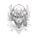 motocycle, mechanical engineering, electric guitar tattoo design idea