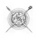 motocycle, mechanical engineering, electric guitar tattoo design idea