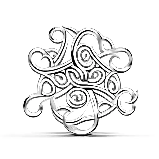 A minimalist design of a horseshoe (Hufeisen) incorporating symbols of good luck, such as four-leaf clover or horseshoe nails tattoo design idea